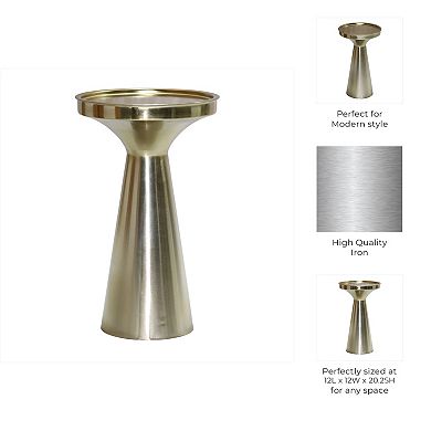 12 in. Circle Iron Tapered Base Cocktail End Table