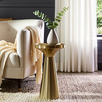 12 in. Circle Iron Tapered Base Cocktail End Table