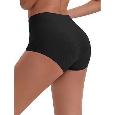 Women's High-Waisted Cotton Underwear Full-Coverage Strong Elasticity Briefs 3 Packs