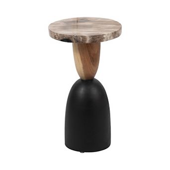 12 in Round Inspired Suar Wood End Table