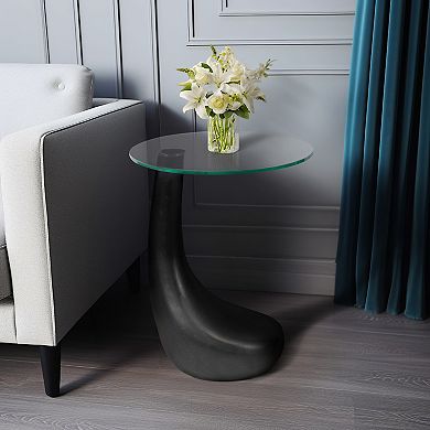 18 in. Round Glass Golf Club Base End Table