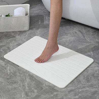 Off White Wave Stone Bath Mat