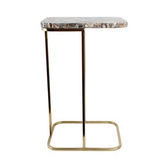 15 in Rectangle Stone Agate Top Contemporary End Table