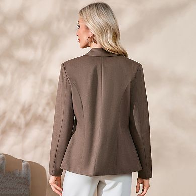 Women's Casual Business Blazer One Button Office Work Suit Jackets