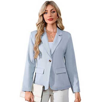 Women's Casual Business Blazer One Button Office Work Suit Jackets