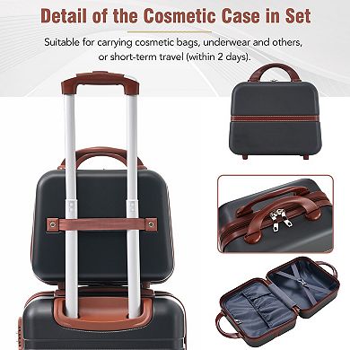 Hardside 3-Piece Spinner Luggage Set with Cosmetic Case and TSA Lock