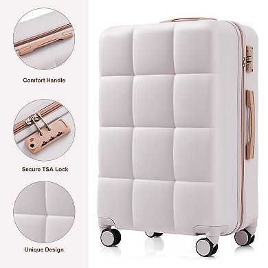 Carry-on Spinner Luggage Set of 3 with Cup Holder