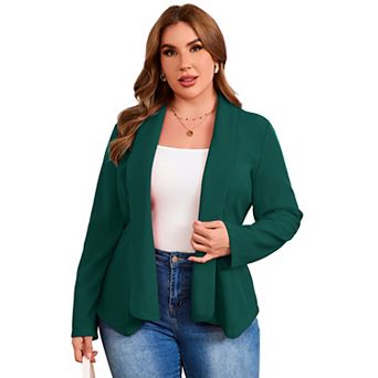 Women Plus Size Casual Blazers Lapel Long Sleeve Suit Jackets