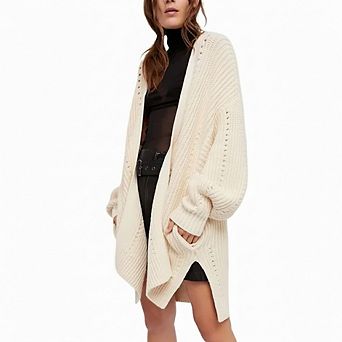Women Long Cardigans Open Front Sweaters with Pockets