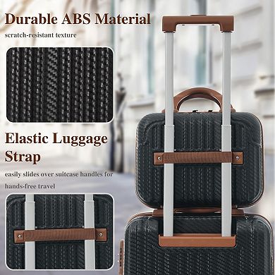 Hardside 6-Piece Carry-On Luggage Set ABS Suitcase with Spinner Wheels
