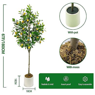 6FT Artificial Trees Indoor, Faux Tree, Artificial Planter, Artificial Fake Tree Flower Potted