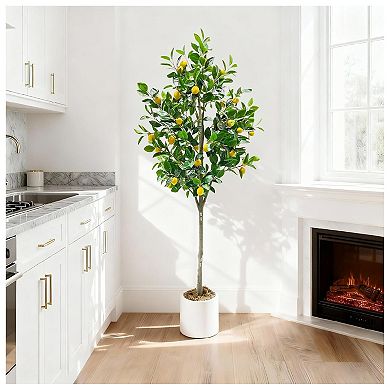 6FT Artificial Trees Indoor, Faux Tree, Artificial Planter, Artificial Fake Tree Flower Potted