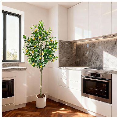 6FT Artificial Trees Indoor, Faux Tree, Artificial Planter, Artificial Fake Tree Flower Potted