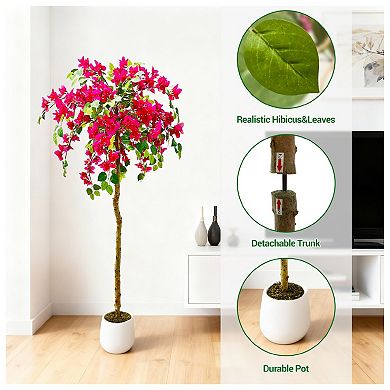 6FT Artificial Trees Indoor, Faux Tree, Artificial Planter, Artificial Fake Tree Flower Potted