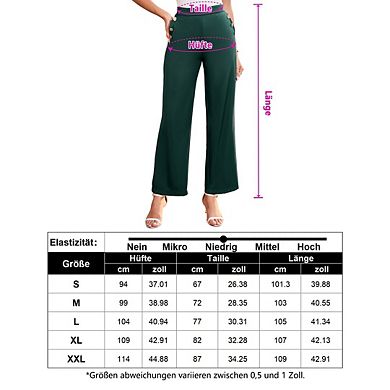 Women's Straight Pants High Waisted Stretch Work Pants Office Business Casual Slacks Pockets