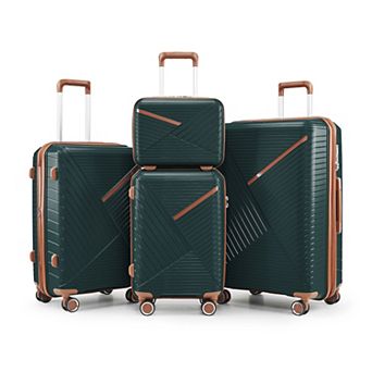 Expandable 4 pc Spinner Luggage Sets Lightweight Suitcase