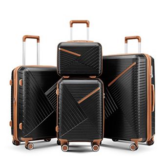 Expandable 4 pc Spinner Luggage Sets Lightweight Suitcase