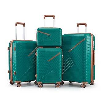 Expandable 4 pc Spinner Luggage Sets Lightweight Suitcase