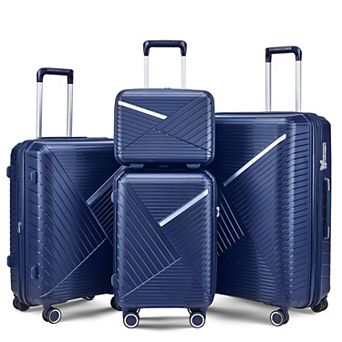 Expandable 4 pc Spinner Luggage Sets Lightweight Suitcase