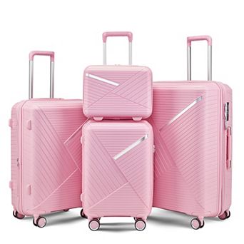 Expandable 4 pc Spinner Luggage Sets Lightweight Suitcase