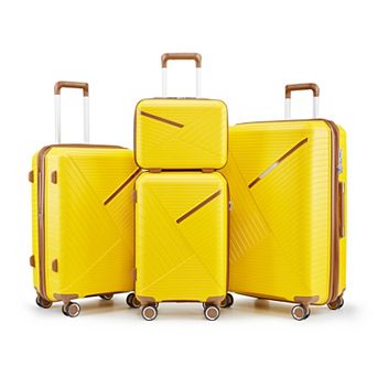 Expandable 4 pc Spinner Luggage Sets Lightweight Suitcase