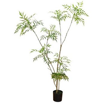6 FT Artificial Mahonia Fortunei Tree,Realistic Fake Umbrella Plants in Pot