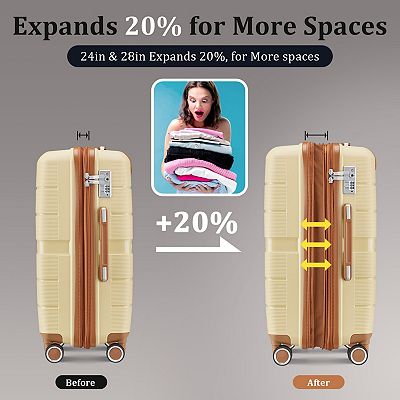 Lightweight Luggage Sets of 4 Expandable Suitcase