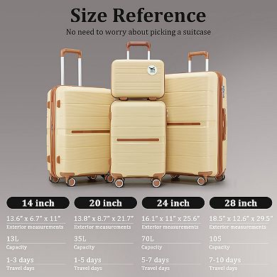Lightweight Luggage Sets of 4 Expandable Suitcase