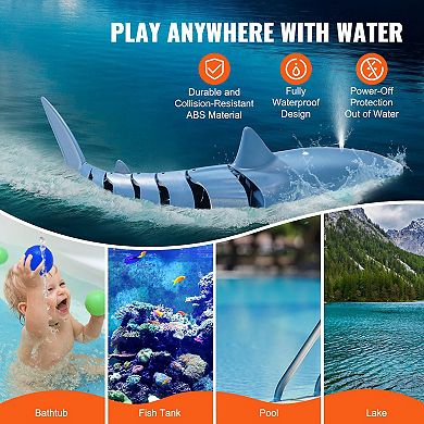 Remote Control Shark Toy with Water Spray Function & LED Eyes