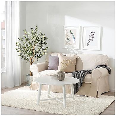 2PCS Olive Trees Artificial Indoor, 4FT Realistic Faux Olive Tree - Fake Plants with Wood Trunk