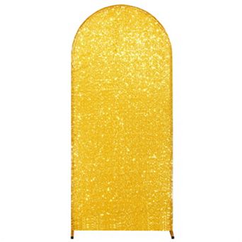 6.6FT Bling Arch Backdrop Cover,Reusable Spandex Bling Wedding Arch Stand Cover with Zipper