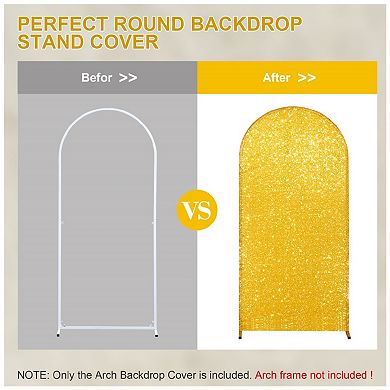 6.6FT Bling Arch Backdrop Cover,Reusable Spandex Bling Wedding Arch Stand Cover with Zipper