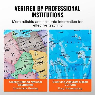 Illuminated World Globe 13" LED Light-Up Map Globe 720° Spinning