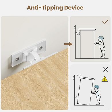 5-Tier Wooden Bookcase with Rattan Doors - Boho Tall Bookshelf