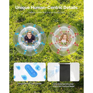 2-Pack 5FT Inflatable Bumper Balls, Human Hamster Bubble Balls for Outdoor Play