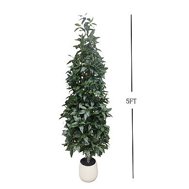 Artificial Topiary 5ft Fake Shrubs Indoor Artificial Bay Leaf Trees