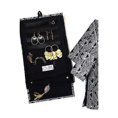 Wayfarer Jewelry Roll Travel Case - Black Matchstick