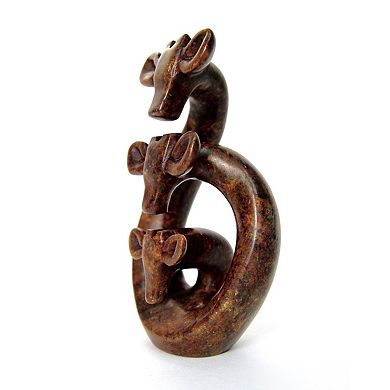 Stone Giraffe Family of Three - 5"