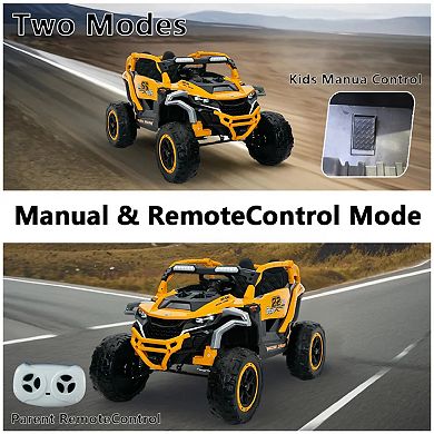 CEWOR 12V Ride On Children's Car, 2-seater UTV Remote Control,,Built-in Music Player