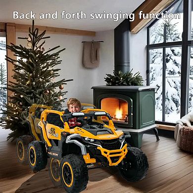 CEWOR 12V Ride On Children's Car, 2-seater UTV Remote Control,,Built-in Music Player