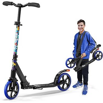 Campior Kick Scooter Ages 6+, 8" Big Wheels, Foldable, 240 lbs Load, 3 Levels, Kickstand