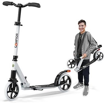 Campior Kick Scooter Ages 6+, 8" Big Wheels, Foldable, 240 lbs Load, 3 Levels, Kickstand