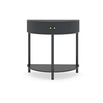 Half Moon Design Entryway Console Table End Table Storage Cabinet