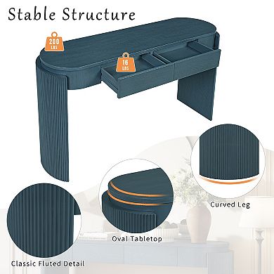 Fluted Design Entryway Console Table for Living room, Bedroom, Study, Hallway