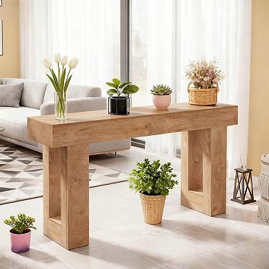 Rectangular Wooden Console Table for Living Room