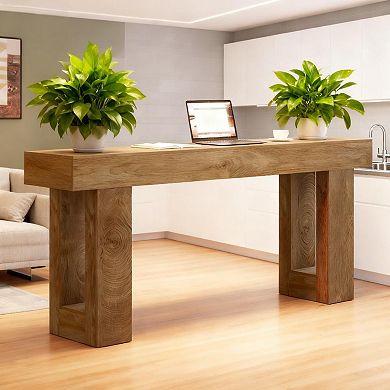 Rectangular Wooden Console Table for Living Room