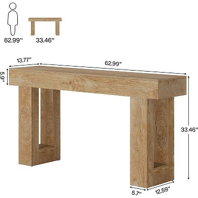 Rectangular Wooden Console Table for Living Room