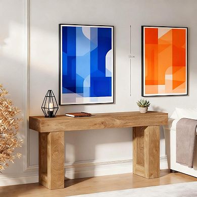 Rectangular Wooden Console Table for Living Room