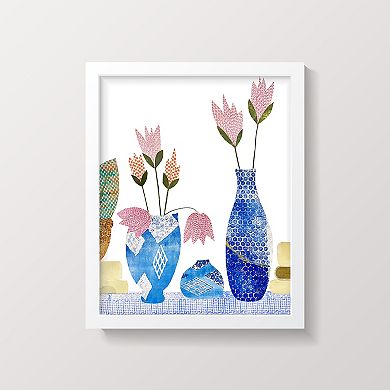 Framed Print Monotype Collage Paper