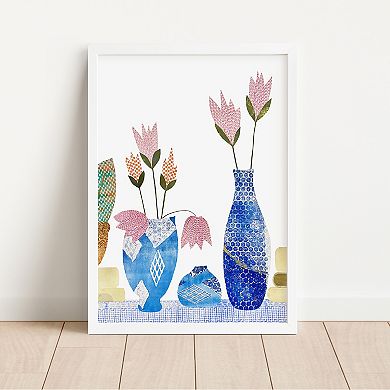 Framed Print Monotype Collage Paper